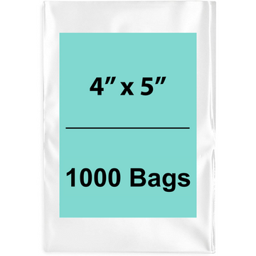 4X5 inches Clear Flat Poly Bags 2Mil Open Top (LDPE)